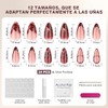Uñas Postizas con Punta Francesa, Uñas Press on para Manos,