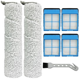 Replacement Parts for Bissell 3882/3883/3967F/3970F CrossWave OmniForce/OmniFind Vacuum Cleaner, 4 Pack Vacuum Filters + 2 Pack Brush Rollers + 1 Pack Cleaning Tool