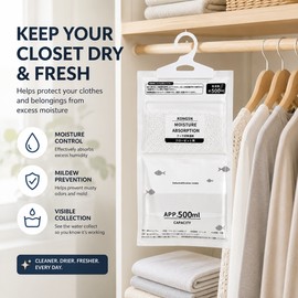Hanging Moisture Absorber Bags for Closet Humidity Control – 5-Pack Large Capacity for Daily Storage