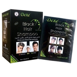 10 PCS Dexe Black Hair Shampoo Instant Hair Dye for Men Women Black Color - Simple to Use - Hair Dye Permanent - Last 30 days - Natural Ingredients, Black Hair Dye Shampoo Great Choice for Woman&Man