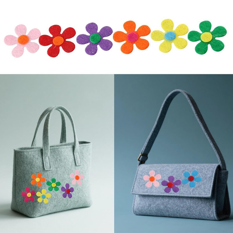 ZYWQ 100Pcs Felt Flowers Fabric Flower Embellishments for Knitting Handmade