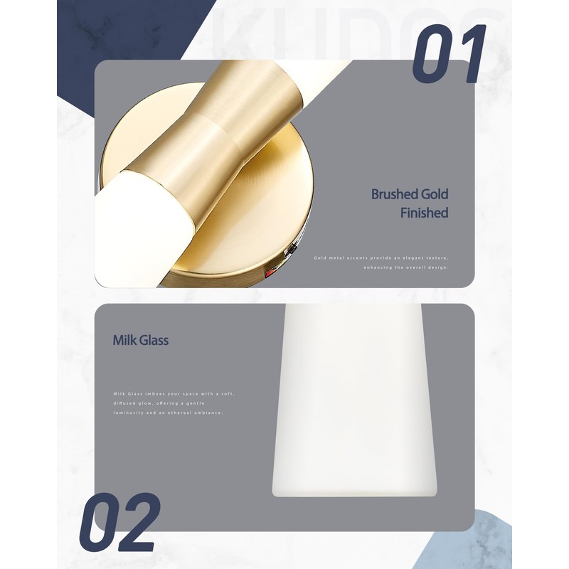 kudos Wall Sconces 16inches Gold Vanity Light Fixtures, Modern Sconces