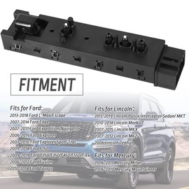 10-Way Power Seat Switch Front Left Driver Side Fits for 2006-2019 Ford 2006-2019 Lincoln 2006-2011 Mercury Replaces 9L3T-14B709-FAW 9L3Z-14A701-FB 9L3T-14B709-FA 6L2Z14A701FAA SW7260