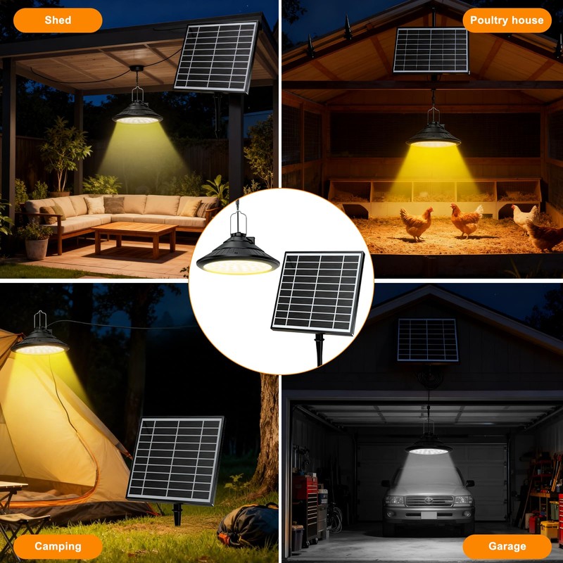 2-Pack Solar Chicken Coop Light with Timer, Barn Light for