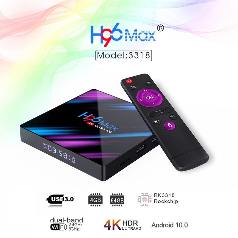 H96 Max Smart Android 10.0 TV Box RK3318 Quad Core