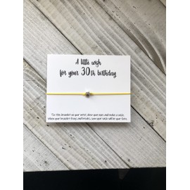 Birthday wish bracelet 30th birthday bracelet cord wish bracelet