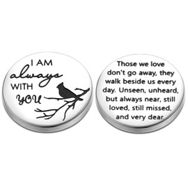 Cardinal Pocket Hug Token I am Always with You Memorial Gifts for Women Men Funeral Memory Presents Remembrance Sympathy Gifts Memorial Jewelry for Loss with Card and Box (Cardinal Pocket Hug Token)