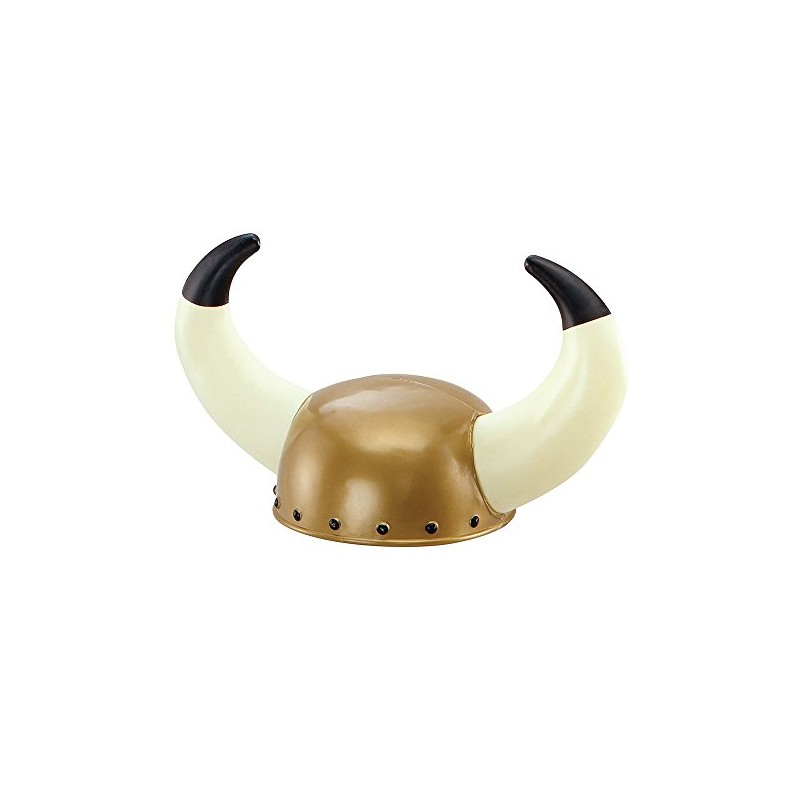 Bristol Novelty BH096 Viking Helmet with Plastic Horns, Mens, Multi-Colour,