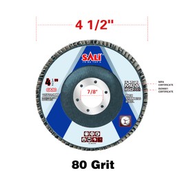 Sali 48 Pack Flap Disc 80 Grit 4.5" x 7/8-Inch Sanding Disc Bevel Type #29 Premium and Industrial Grade Angle Grinder Grinding Wheel High Performance Edge Grinding