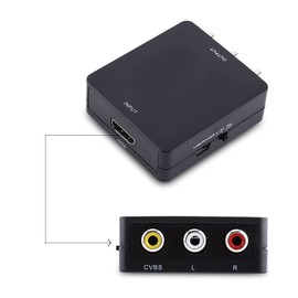 PUSOKEI Digital HD Multimedia Interface to HD Video Converter, 720p/1080p HD Multimedia Interface to Composite Video Audio AV CVBS Adapter Converter, Support NTSC/PAL