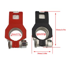 Acouto Terminal de Batería Metal 2 Piezas Conector de Terminal de Batería Juego de Terminales de Batería Positivo Negativo 243407F000 243407F001 Reemplazo de Abrazadera de Conector