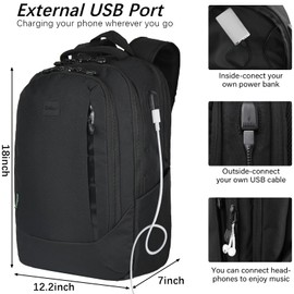 Goloni Multi-functional Travel Backpack, Large Capacity for Men Women Waterproof Business Work Bag, College Laptop Backpack with USB Charging Port, Suitable for 17-inch Computers