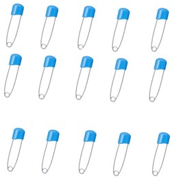 100 PCS Diaper Pins Baby Safety Pins - 2.2 Inch Plastic Head Cloth Diaper Pins with Locking Closures, Stainless Steel Nappy Pins Set (Blue)