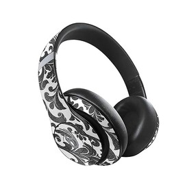 MightySkins Glossy Glitter Skin Compatible with Beats Studio Pro - Black Damask | Protective, Durable High-Gloss Glitter Finish | Easy to Apply