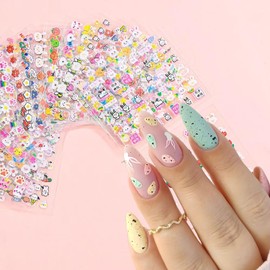 30 Sheets Easter Nail Stickers Spring Nail Art Stickers Cute Bunny Nail Decals Cute Cartoon Nail Art Design 3D Self-Adhesive Nail Art Supplies for Women Girls Manicure Decorations