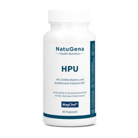 NatuGena HPU - Hemopyrrole Lactamuria, Zinc Complex & Bioactive Vitamin B6, 150 µg Folic Acid, 100 µg Chrome, 40 µg D-Biotin (Vitamin B7) per Daily Dose, Metabolic Disorder, 90 Capsules (30 Day Pack)