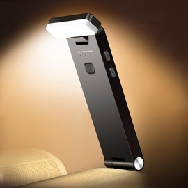 Book Lights,1500mAh Rechargeable Reading Light in Bed, 3 color Adjustable Reading Lights, 3 Brightness dimming Portable Bookmark Night Lamp, Built-in Battery Book Light, Best gift for Book lovers
