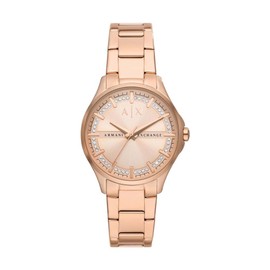 Armani Exchange Ladies Quartz 3-Hand Watch with Bracelet Lady Hampton AX5264, Rose Gold, AX5264-AMZUK