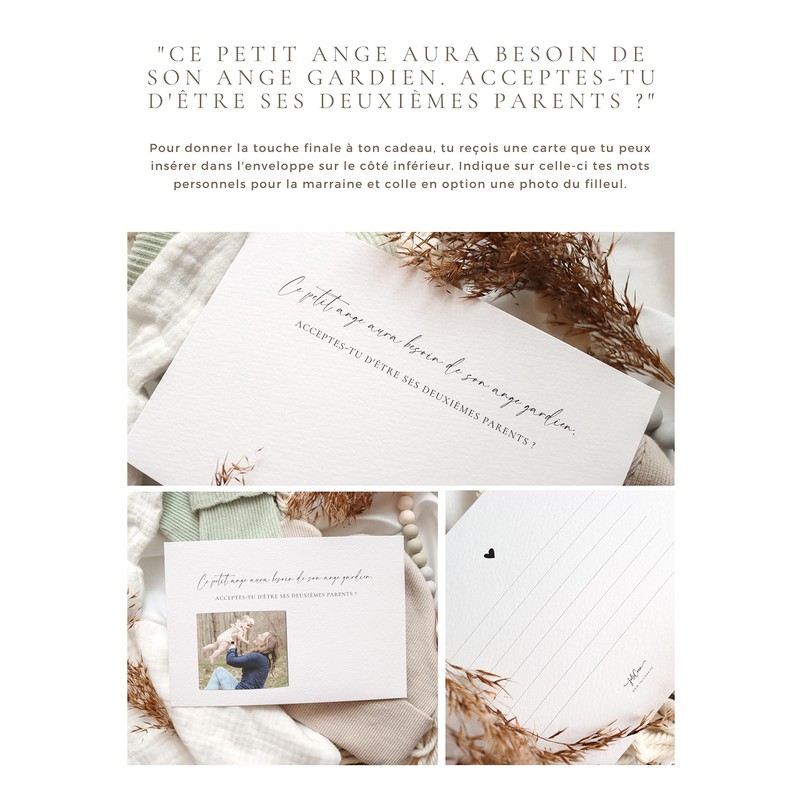 Joli Coon Willst du meine Patentante Wooden with Flap Envelope