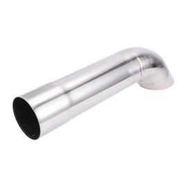 X AUTOHAUX 2" ID Inlet Turn Down Exhaust Tip 12" Inch 305mm Overall Length Silver Tone T304 Stainless Steel 2" Outlet OD Tailpipe Tip Surface Polishing Mandrel Bend Elbow Tube