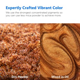 ROLIO Mica Powder Copper 50g - For Epoxy Resin, Candle, Cosmetic Making