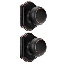 Haidms Oil Rubbed Bronze Dummy Door Knobs Interior, Dummy Interior Door knobs, Bronze Indoor Dummy Doorknobs for Closet or Hall (2 Pack)