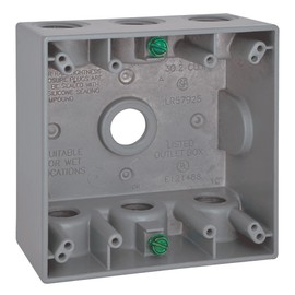 Sigma Engineered Solutions, Gray Sigma Electric 14352-7 3/4-Inch 7 Hole 2-Gang Box