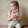 omedecal Kids Water Bottle for School, 16 Oz Plastic Straw