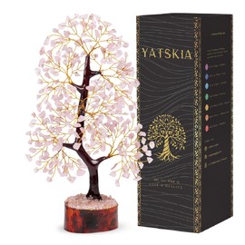 Yatskia Rose Quartz Crystal Tree, Gemstone Tree, Birthday Gifts For Women, Pink Room Decor, Crystal Gifts For Her, Ornaments For Living Room, Shelf Decor