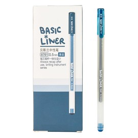 czxwyst 8761 Basic Liner Gel Ink Pens 0.5mm Fine Point (Blue-Black Color 12-Pack)