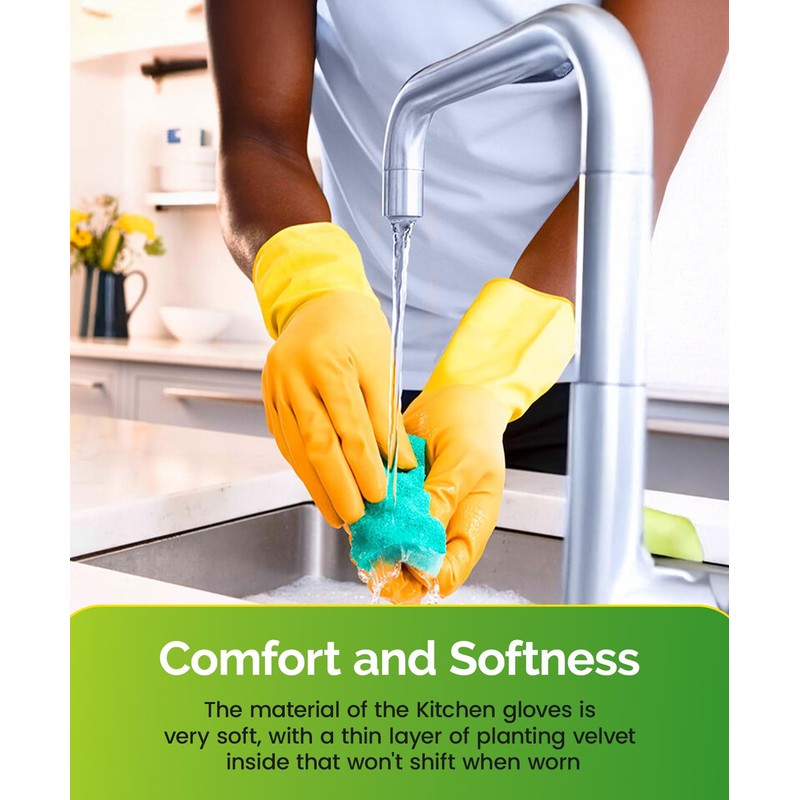 Shopping Sky Marigold Gloves Medium x3 & Kitchen Sponges Bundle