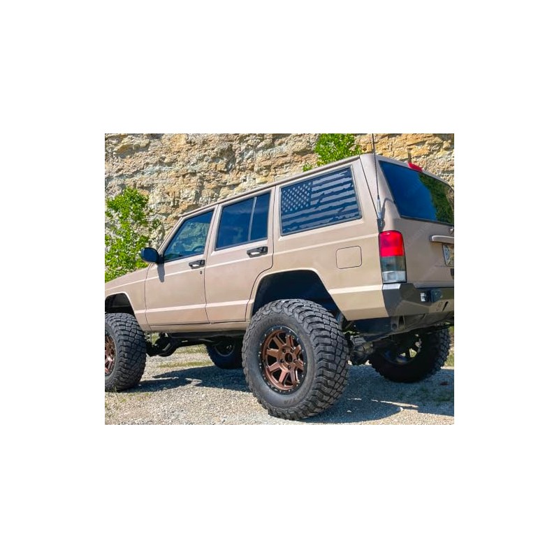 Skull Daddy Graphics PRECUT XJ Window USA Distressed Flag Decals