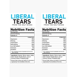 Liberal/Democrat Tears Funny Joke Supplement Facts - Sticker Graphic - Political Funny Bumper Sticker for Cars Windows Trucks