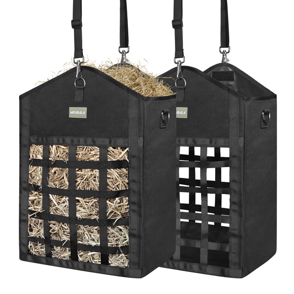 MIYABALA Hay Bags for Horses,Two-Sided Premium Oxford Slow Feed Hay