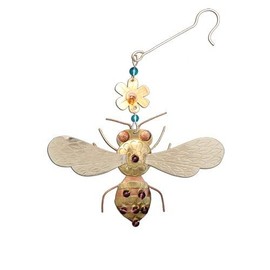 Pilgrim Imports Bronze Nickel and Copper Hanging Ornament Handmade Fair Trade- Honey Bee