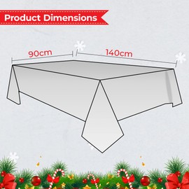 Trimming Shop Nordic Christmas Red Tablecloth with Reindeer & Snowflake Design, Waterproof Polyester Festive Table Cover with Table Runner Effect – Holiday Dining Room Decoration (90cm x 140cm)
