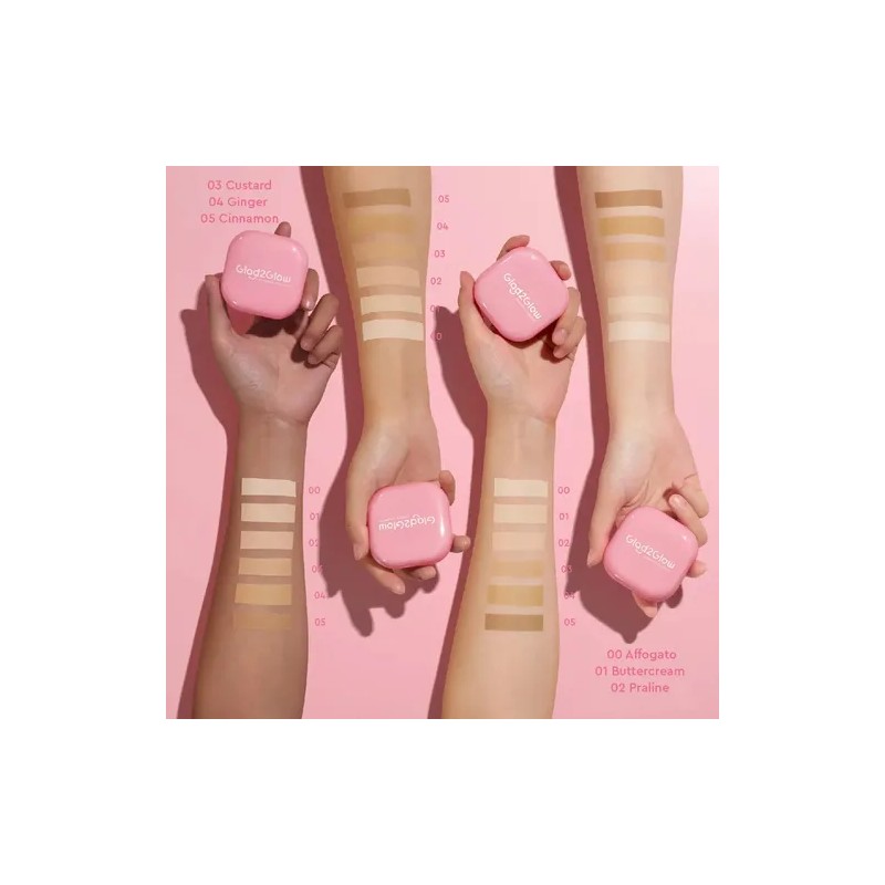 Glad2glow Perfect Blurring Powder Foundation Alta Cobertura Tono Ginger
