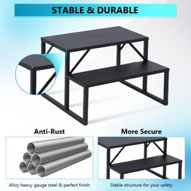 Towallmark RV 2 Steps with Handrail, Hot Tub Steps Metal, Portable Stairs Steps for RV, Mobile Home Stairs, Ground-Pool for Indoor & Outdoor, 400LBS Capacity