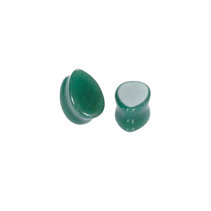 Decentraland 2 Pcs Stone Ear Gauges Green Earrings Teardrop Shape