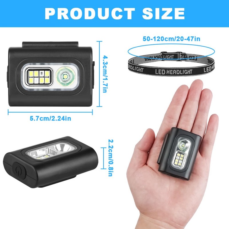Adiwo LED Clip Lamp, Running Light LED Headlamp