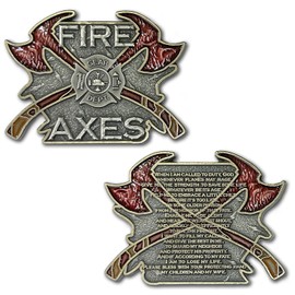 Fire and Axes Firefighter Prayer Collectible Challenge Coin