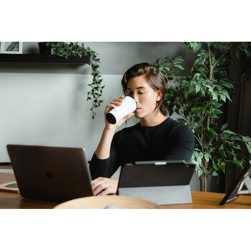Sttoke Leakproof Ceramic Reusable Coffee Cup 12 oz - Angel