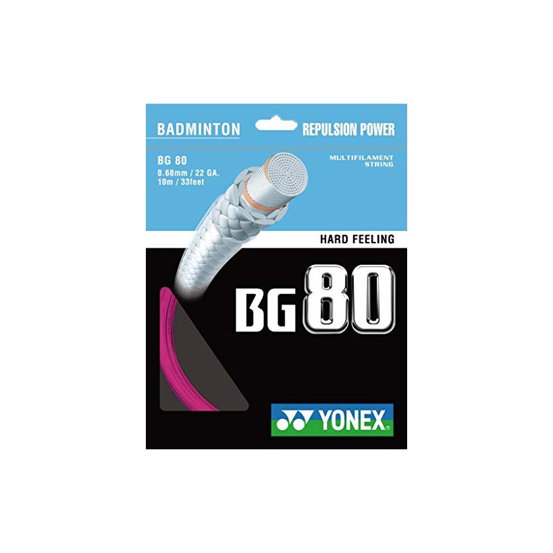 YONEX BG 80 Badminton Rope Neon Pink