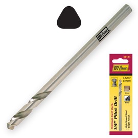 IVY Classic 28114 1/4-Inch x 4-5/16-Inch Pilot Drill for Hole Saw Arbors, M2 HSS, 3 Flats, 1/Card