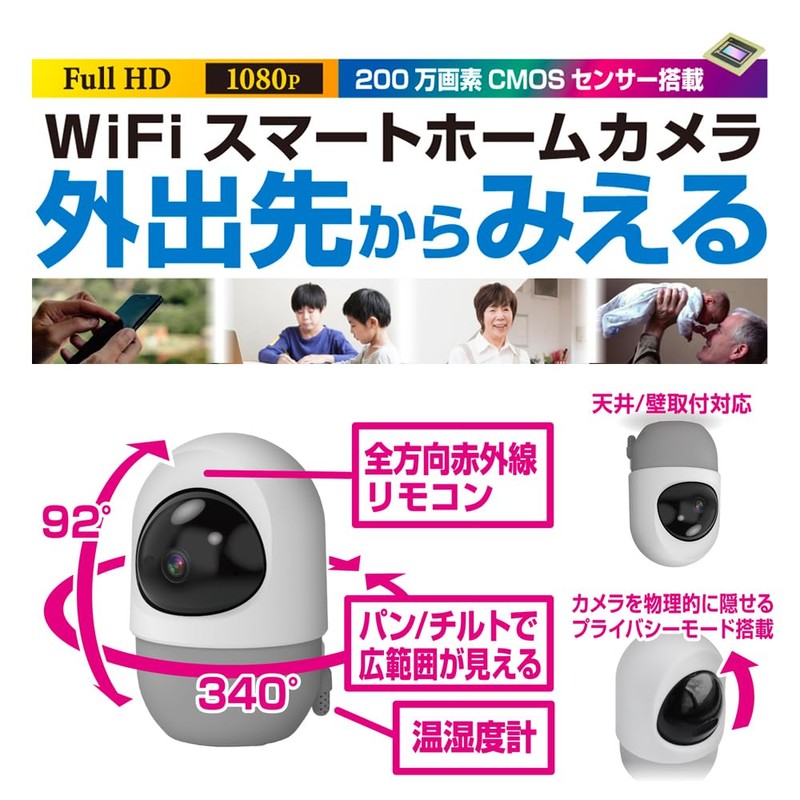 Kashimura NKJ-195 Smart Camera, Remote Control, Temperature, Humidity, Oscillating Cruise,