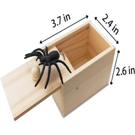 Fltengle Original Spider Scare Prank Box,Handmade Fun Joke Scarebox Toy, Hilarious Wooden Scare Box,Practical Toy Prank for Kids Adults