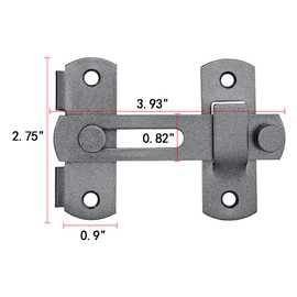 INIRET 4 Packs Barn Door Latches，3.93” x 2.75” Grey Stainless Steel barn gate flip Door Latch Bi-fold Door Lock,Sliding Door Antique Lock Gate Latches Wine Cabinet Closet Door Latches