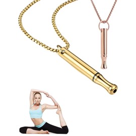 MYGLOAR 2 PCS Atemketten, Rauchfrei-Halskette, Raucherentwöhnungshilfe, Rauchfrei-Halskette, Original Raucherentwöhnungs-Halskette, Achtsamkeitskette, Raucherentwöhnungs-Atemkette （Gold + Roségold）