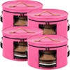 Suzile 4 Pack Large Round Foldable Felt Hat Box for