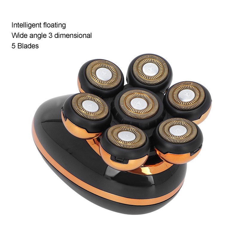 5 in 1 Electric Head Shaver IPX7 Waterproof Intelligent Floating